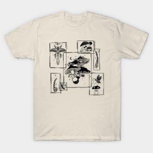 Night creatures, mushrooms and insects T-Shirt